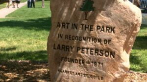 In honor of Larry Peterson, 1st Director, Dedication Rock at Harmon Park, Kearney NE