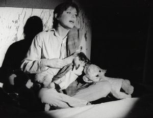 Thalken Lois as Louise in Gypsy with lamb